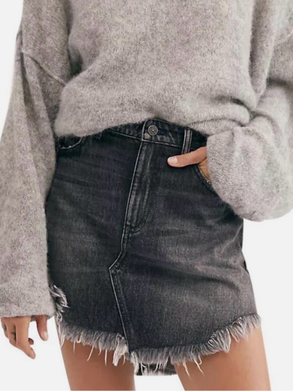 Free People Bailey Denim Mini Skirt Maverick Wash Size 28 NWT